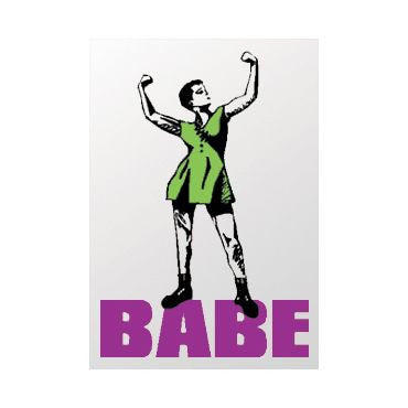 babe sticker - silver foil