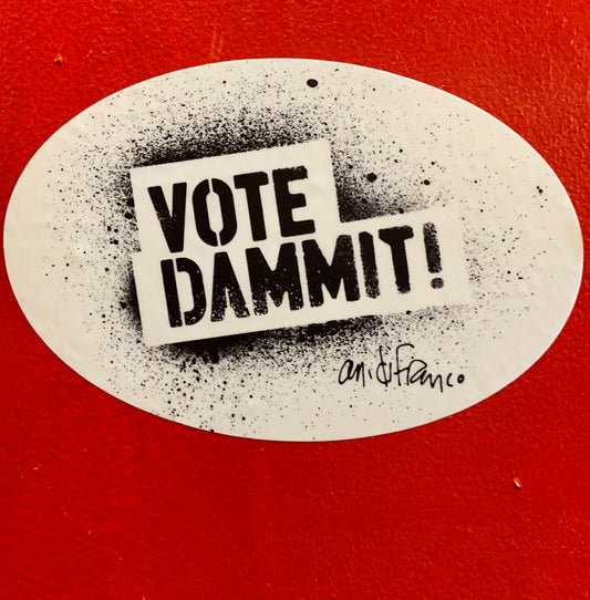 Vote Dammit Oval Sticker